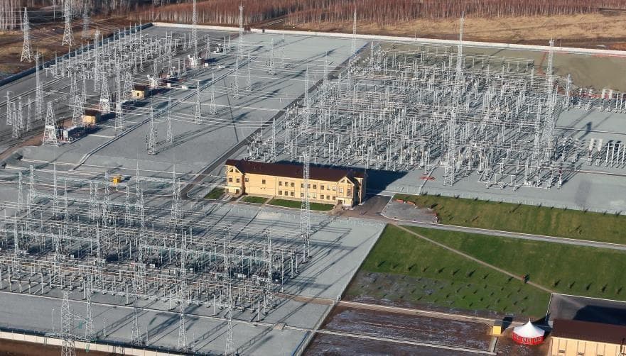 Vista aérea de la subestación Schelokov de 500 kV